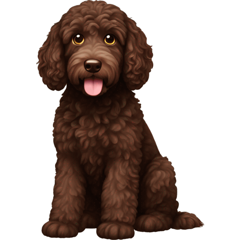 Chocolate labradoodle emoji