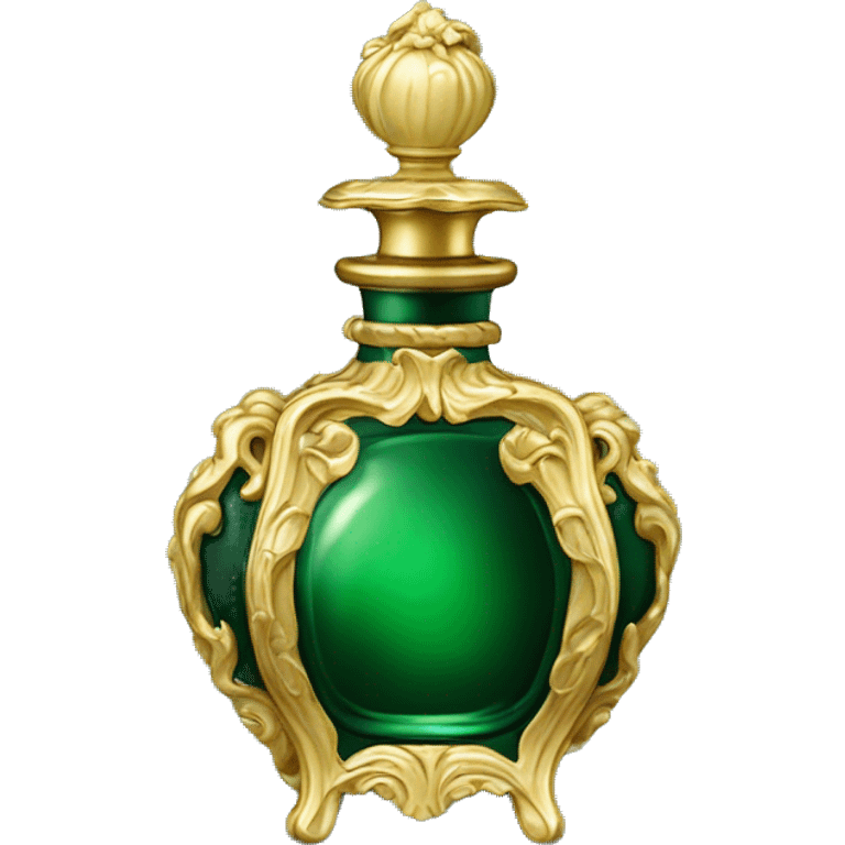 vintage rococo dark green perfume  emoji