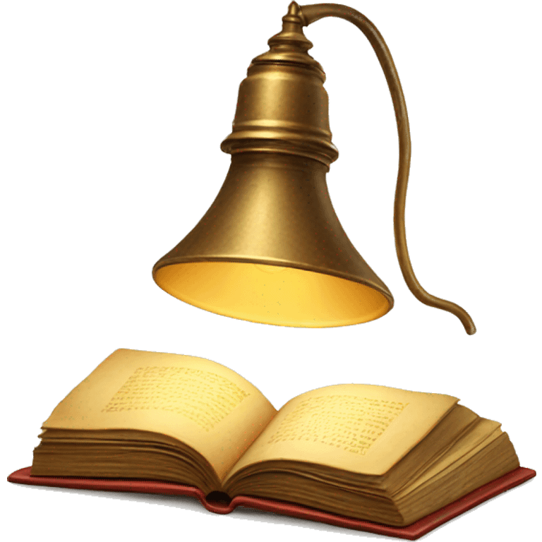 vintage lamp with open book emoji