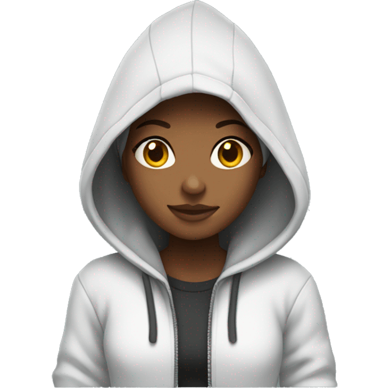 Girl wearing hoodies  emoji