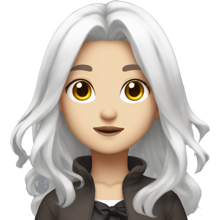 Make an anime girl with white hair emoji