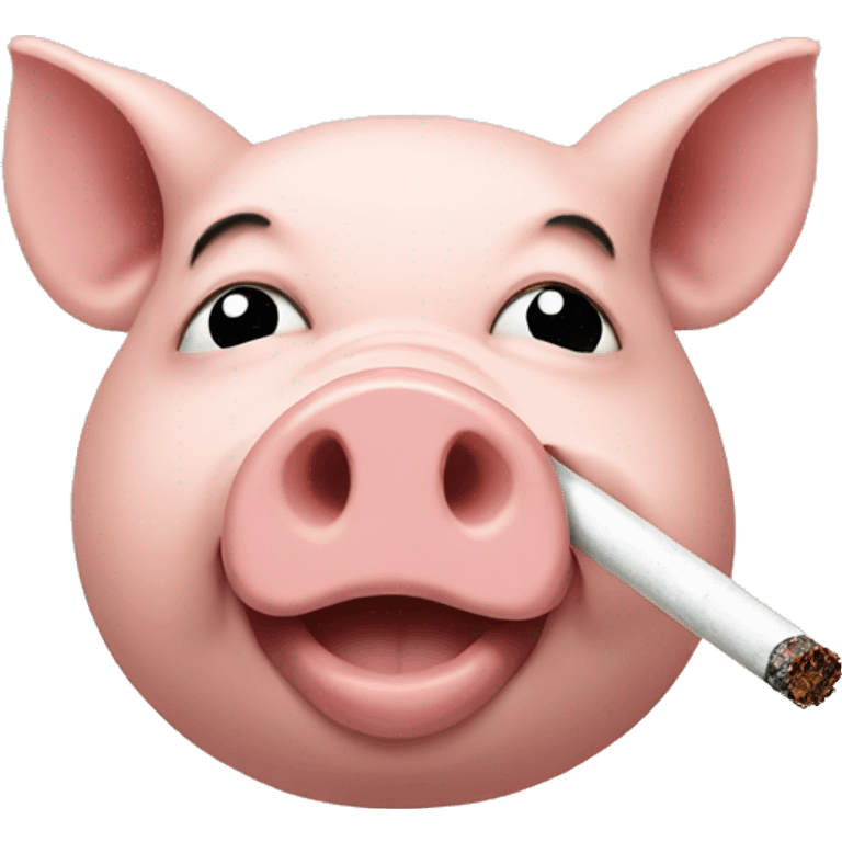 pig with a sigarette emoji