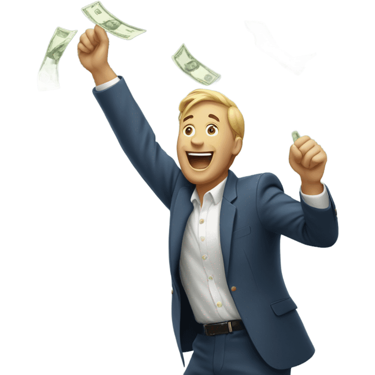 Men throwing money bills emoji