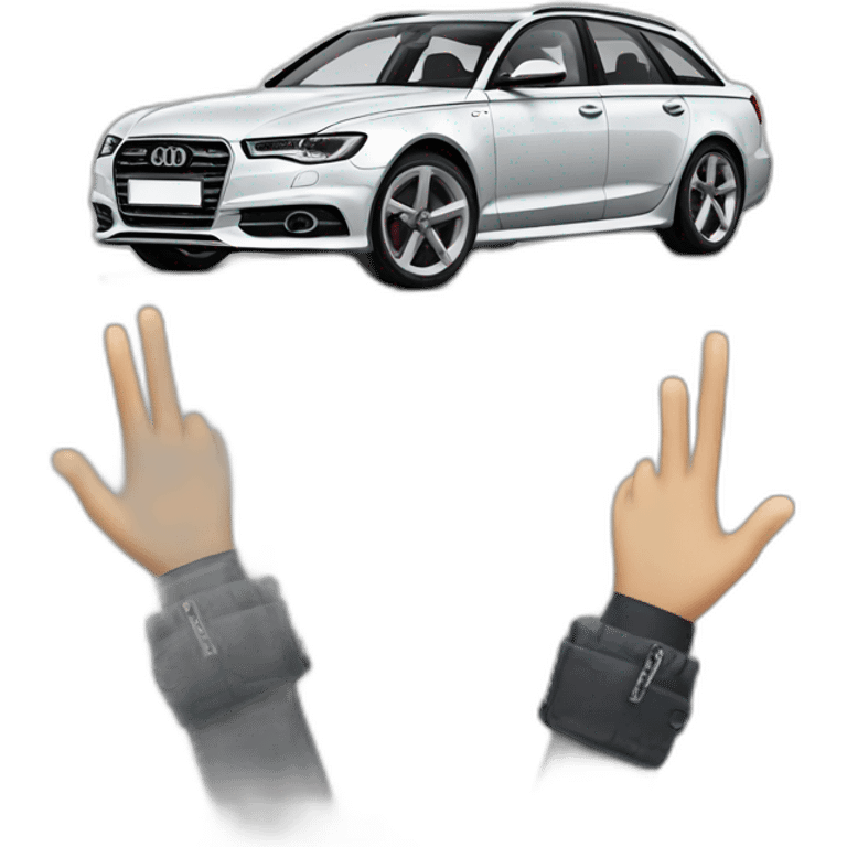 Audi a6 and rock hand emoji