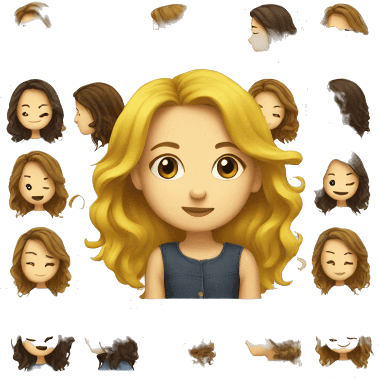 brown hair girl kissing yellow hair girl emoji