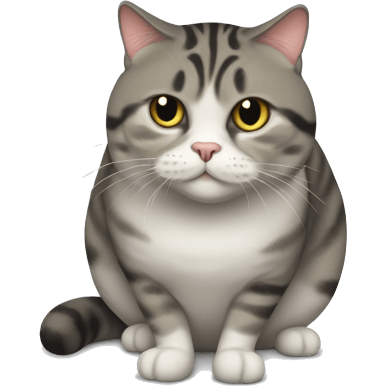 very fat mackerel tabby cat emoji