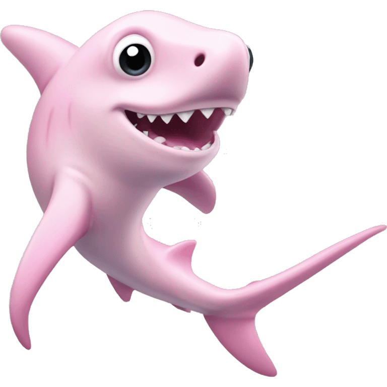 Cute hammerhead, light, pink shark ￼ emoji