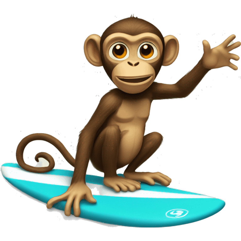 Monkey on a surf board  emoji