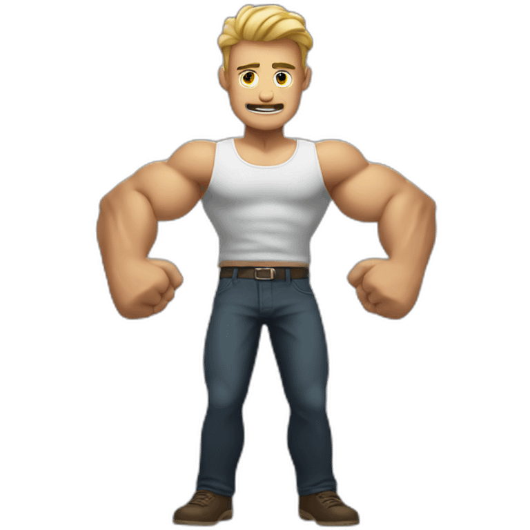 man with many extra arms flexing emoji