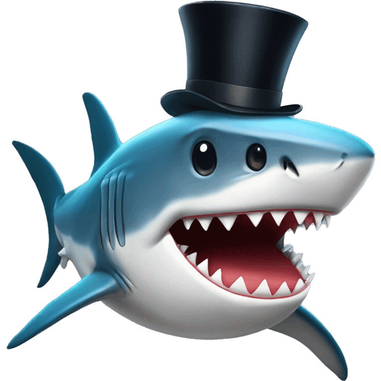 Shark with a top hat emoji