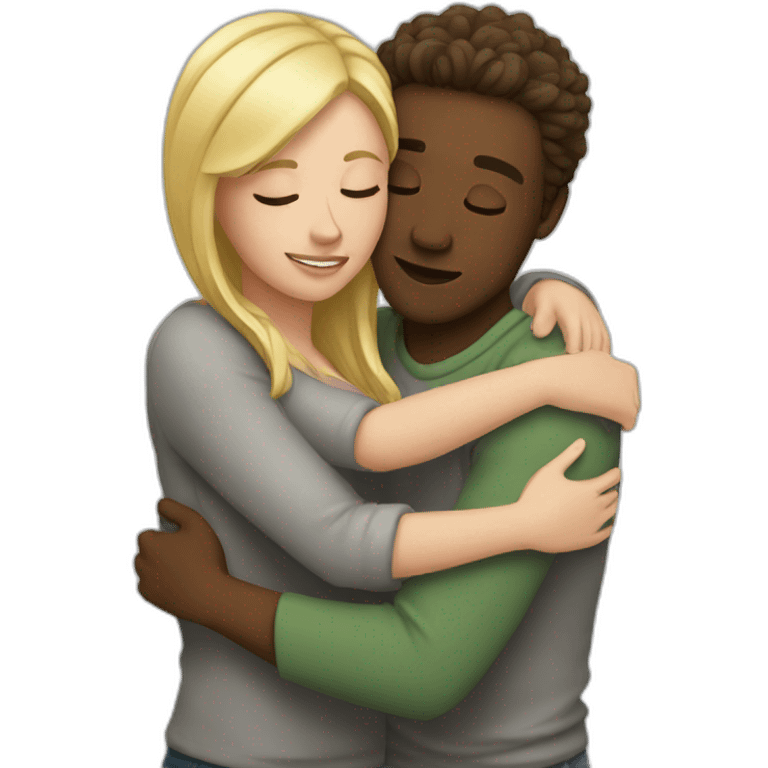 White couple huging emoji