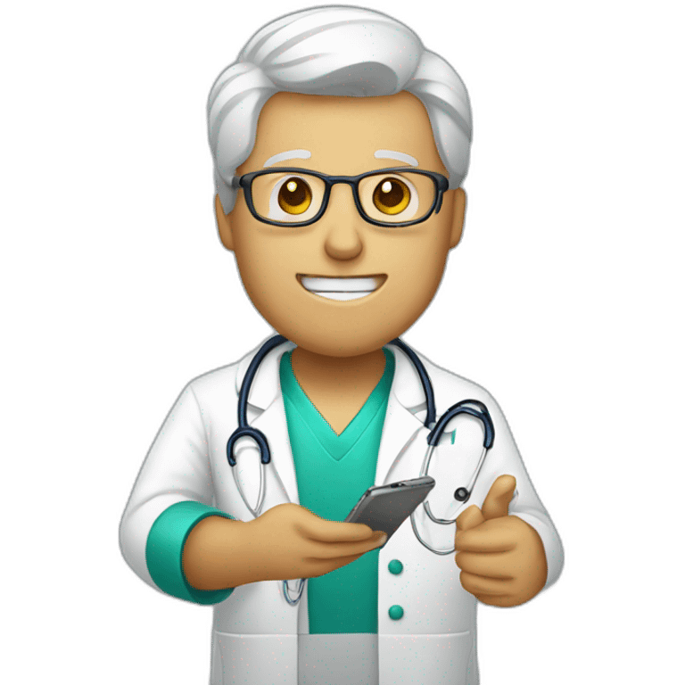 doctor con celular emoji