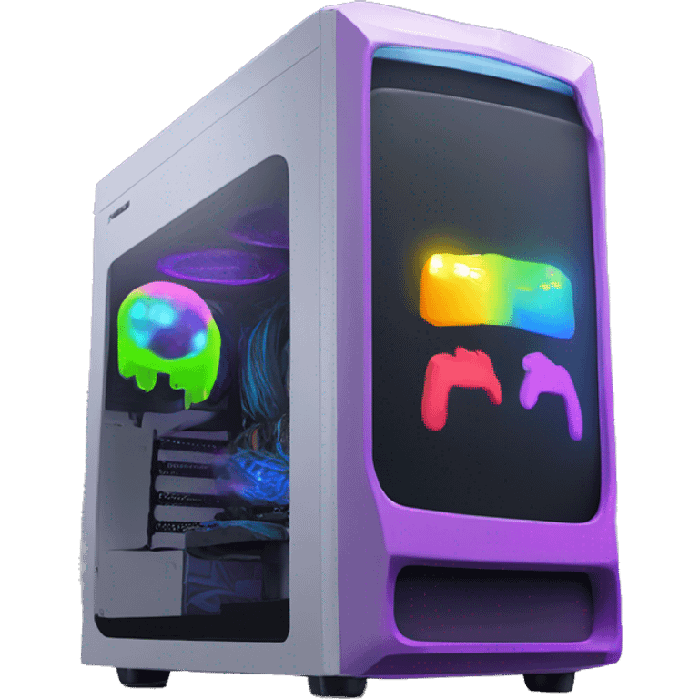 Gaming pc with cool rgb emoji