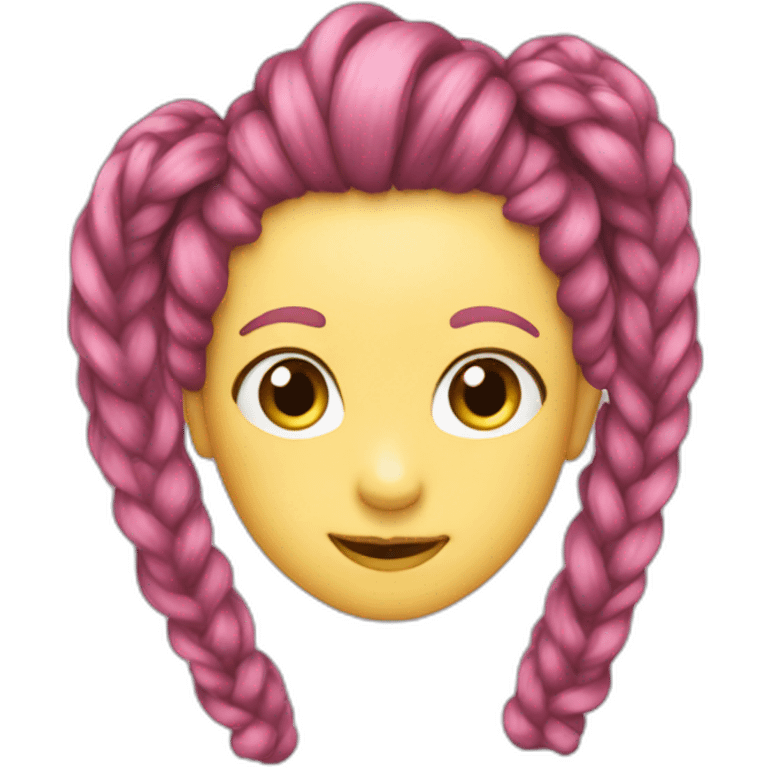 "pigtails. hair emoji, yellow face emoji