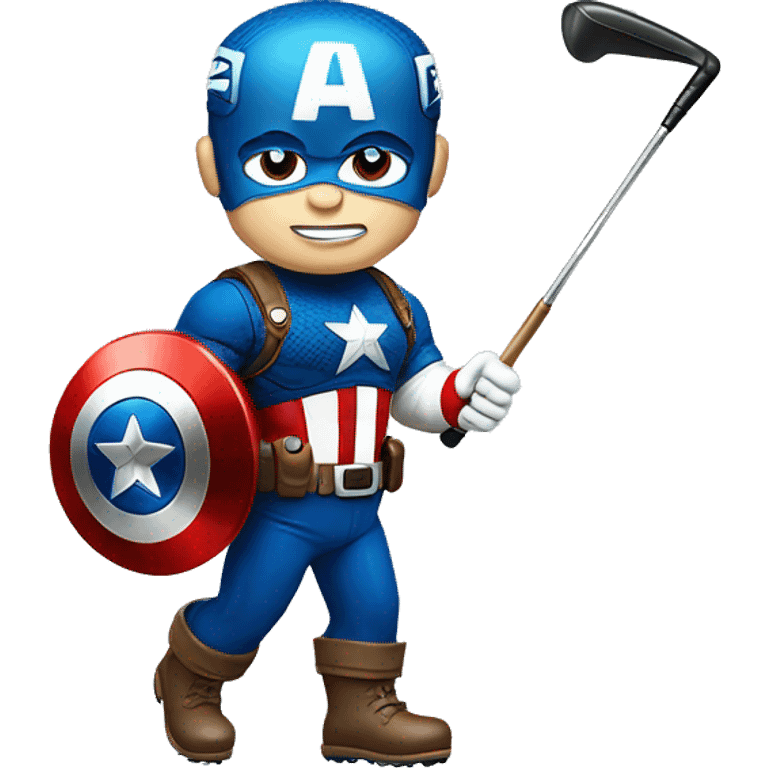 Captain America golfing emoji