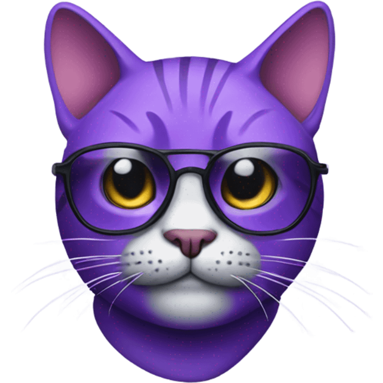 Purple cool cat emoji