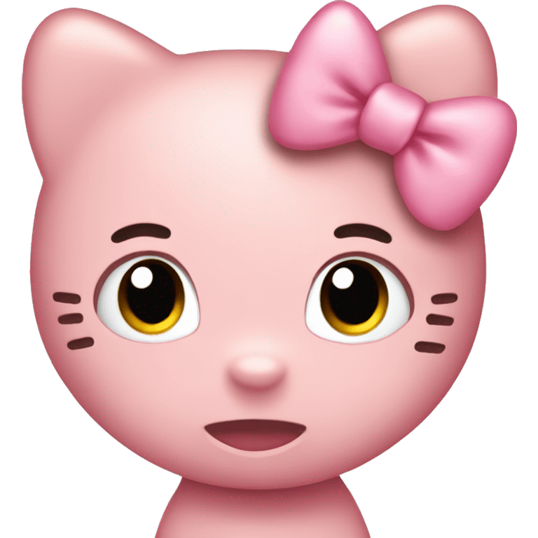 Hello kitty light pink bow emoji