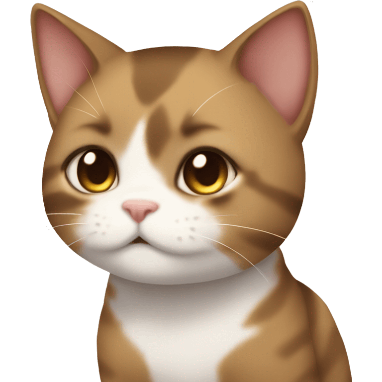 :3 Chibi cat anime face brown  emoji