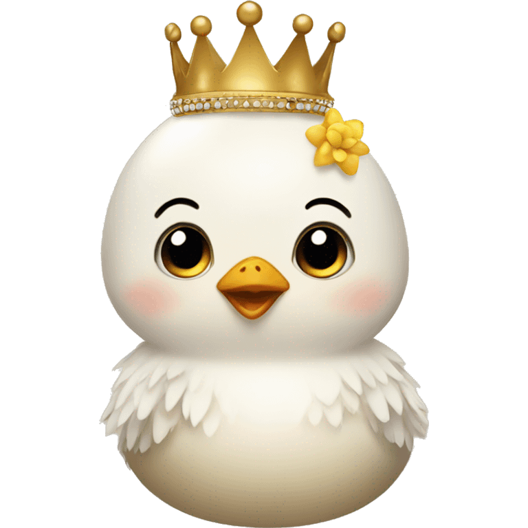 Little chick with crown emoji