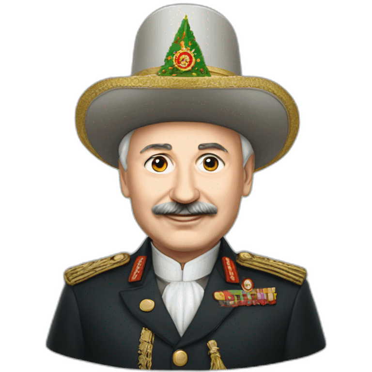 Emoji of President Lukashenko in a magic hat emoji