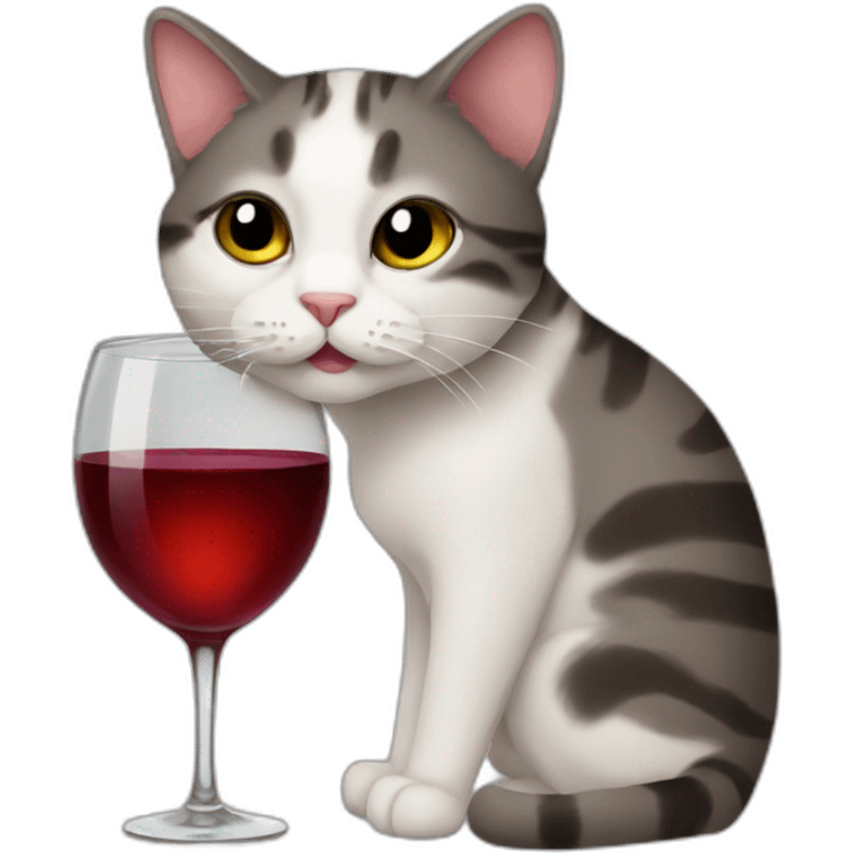 cat drinking wine emoji