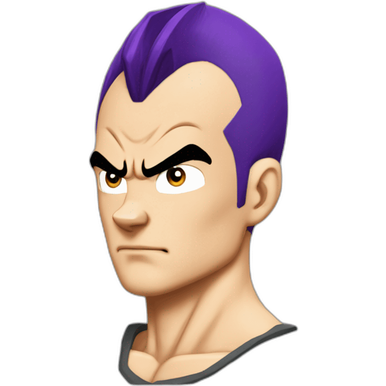 Vegeta purple hair without eyebrows emoji