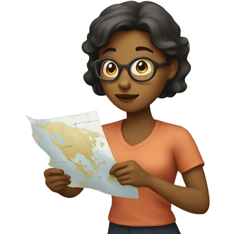 Female looking at a map emoji