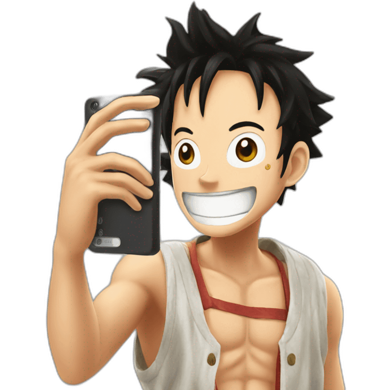 Luffy taking selfie emoji