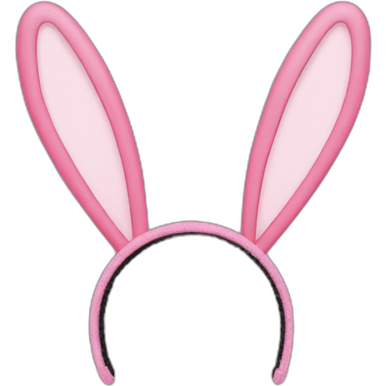 Heart shaped hairband,slender bunny ear, pink color emoji