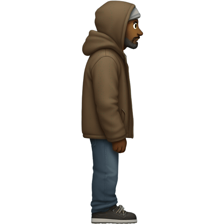 homeless man full body standing side profile emoji