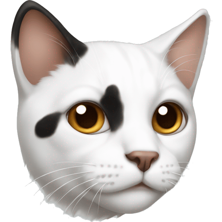 white cat with brown and black spots emoji