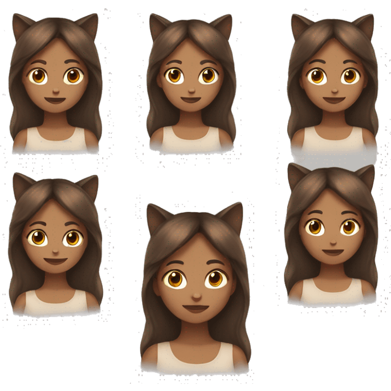 Long brown haired girl with cat ears  emoji