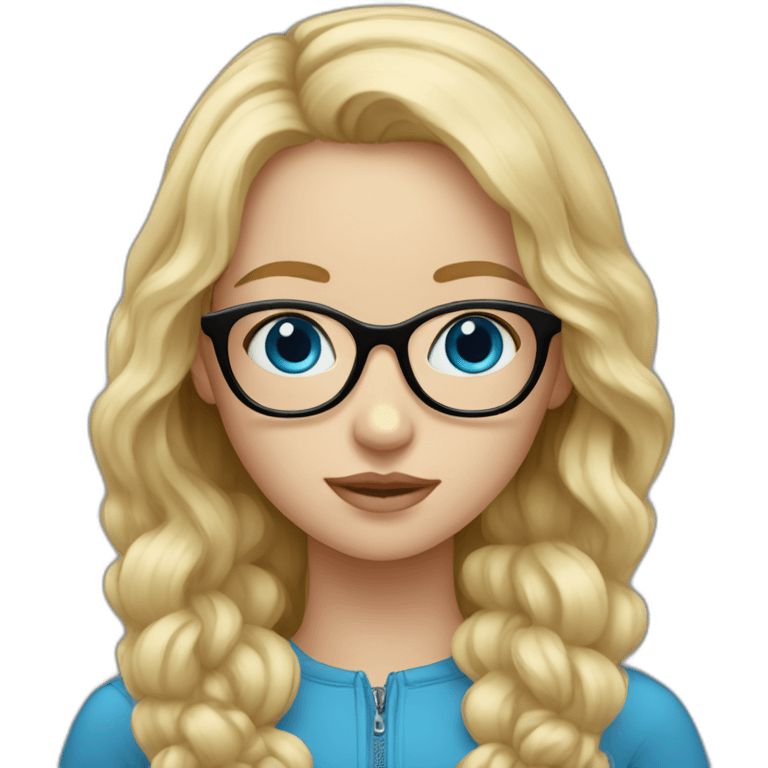 A Russian Girl with Blue eyes, glasses and Blond hair emoji