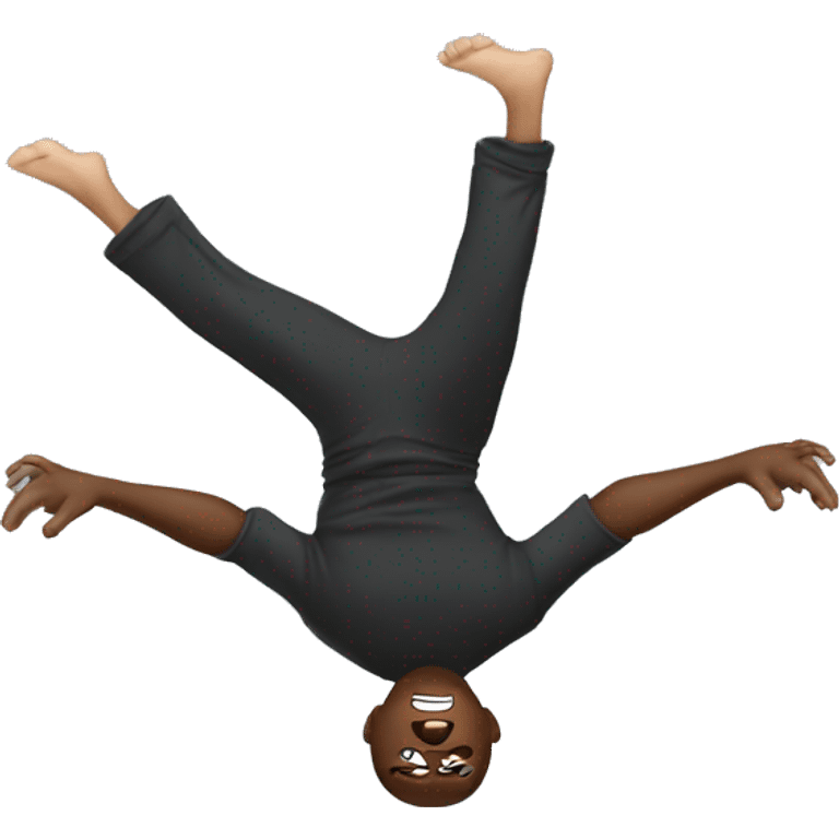 A black person doing a backflip emoji