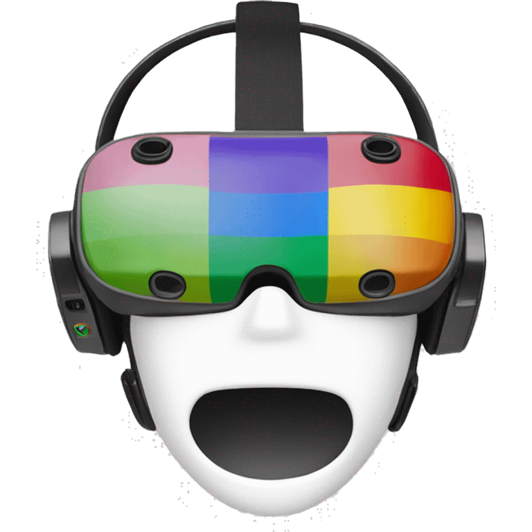 A VR headset with white background and pride flag colors, vr headset only emoji