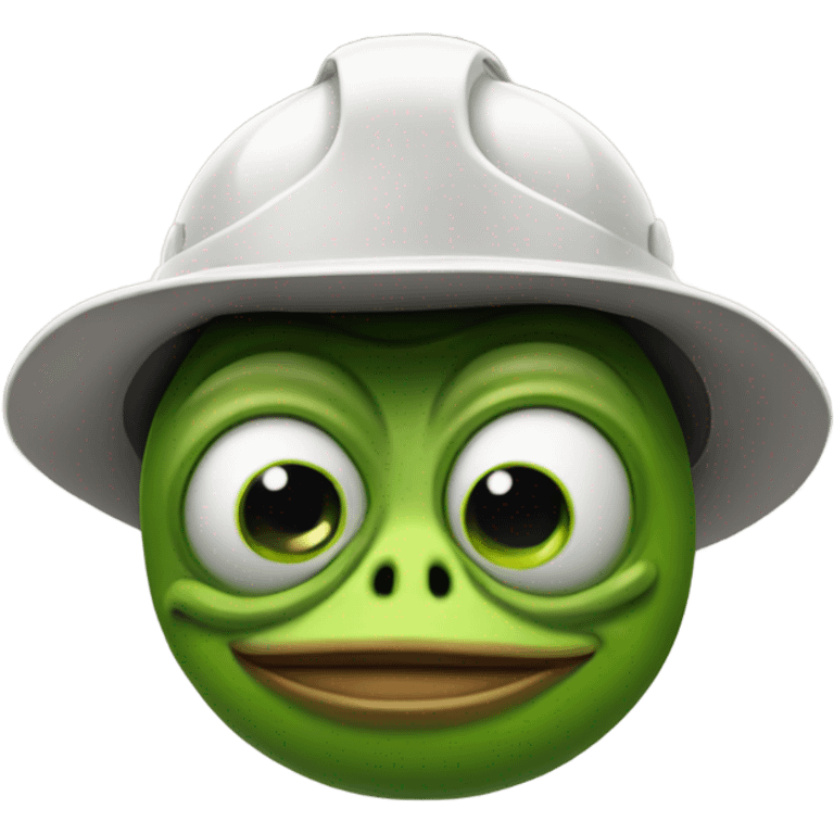 pepe the frog wearing a construction hat emoji