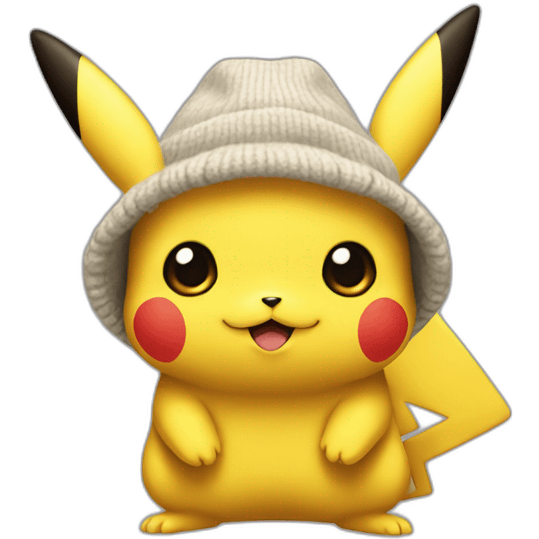 Pikachu avec un bonnet emoji