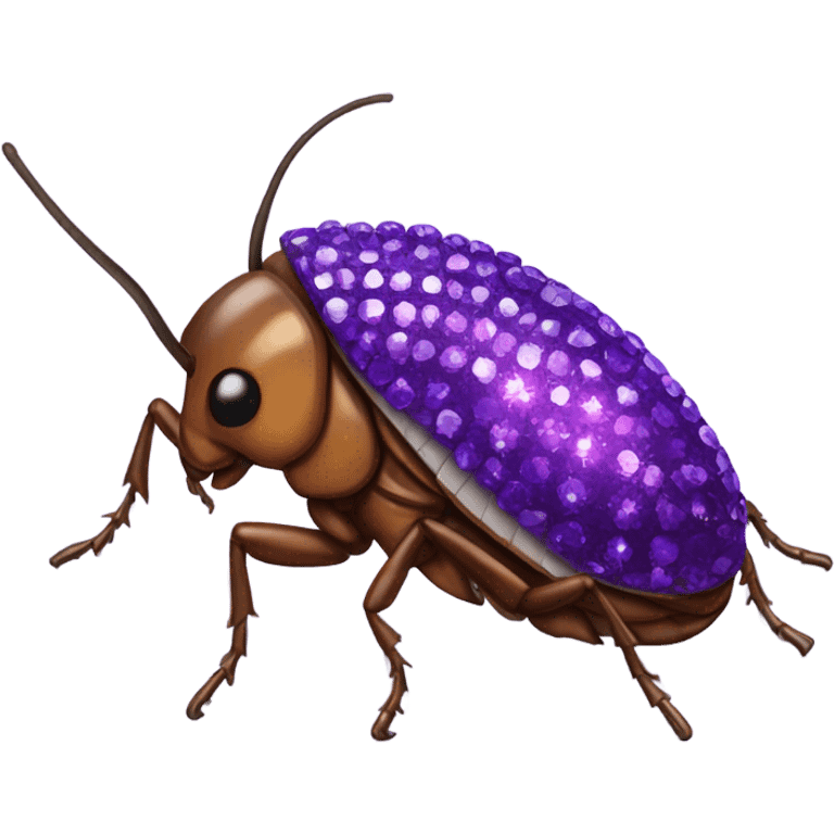 Purple bedazzled cockroach emoji