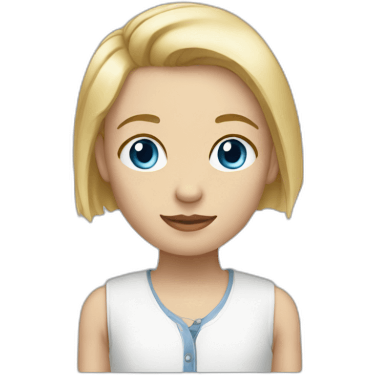 Blonde short girl blue eyes with tall boy emoji