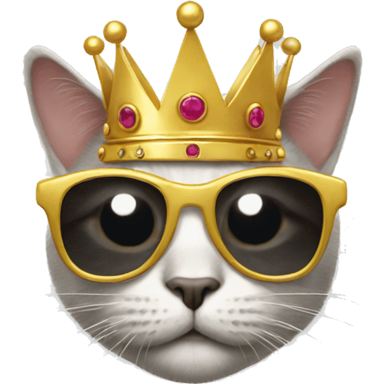 cat with a crown and sun glasses emoji