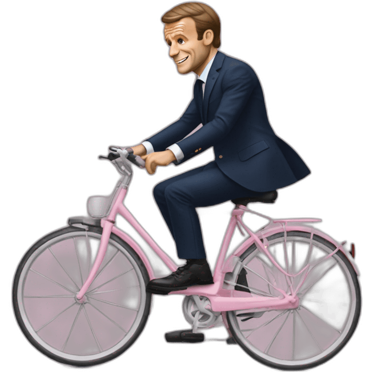 emmanuel macron riding a girly bycicle emoji