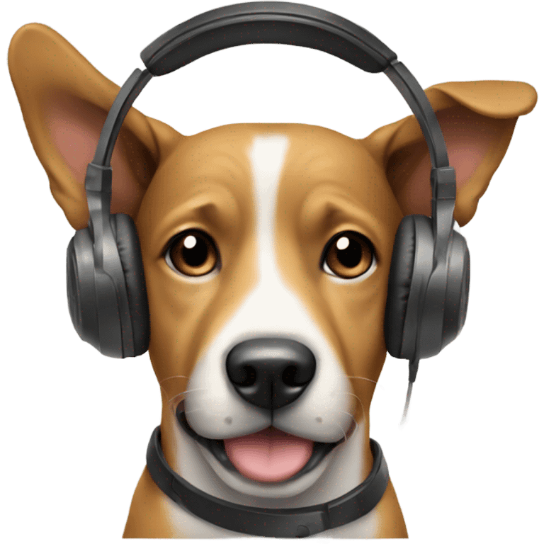 Dog wearing headphones emoji