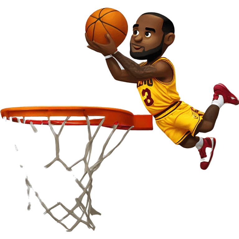 Lebron james dunk on a basketball hoop emoji