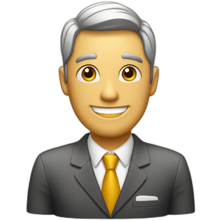 happy guy in business meeting emoji