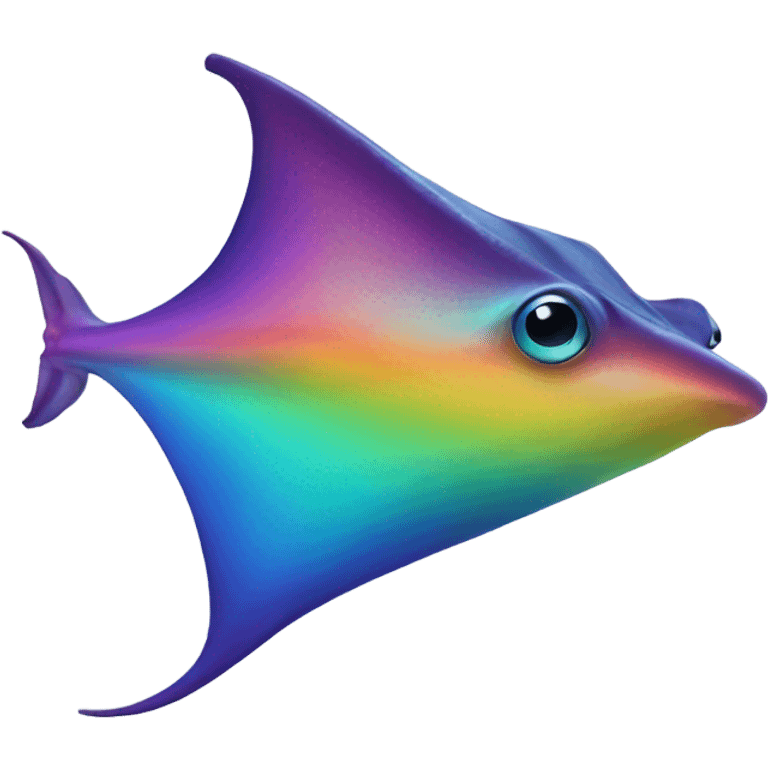 Rainbow coloured stingray emoji