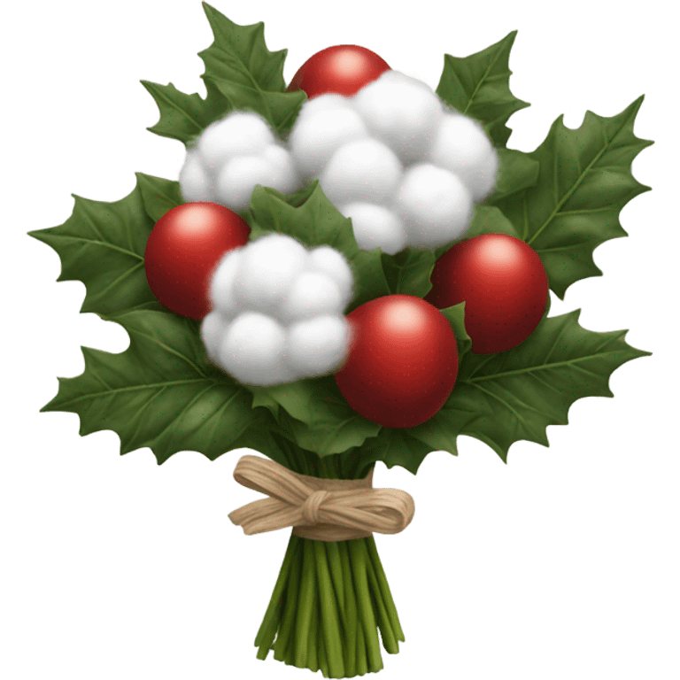 Realistic cristmas bouquet with Cotton emoji