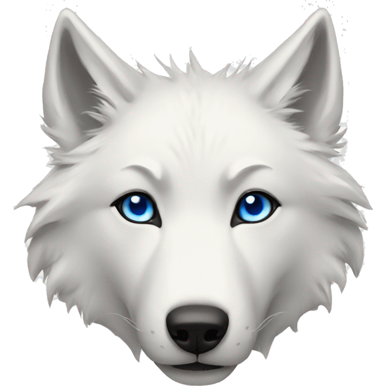 White wolf with blue eyes emoji