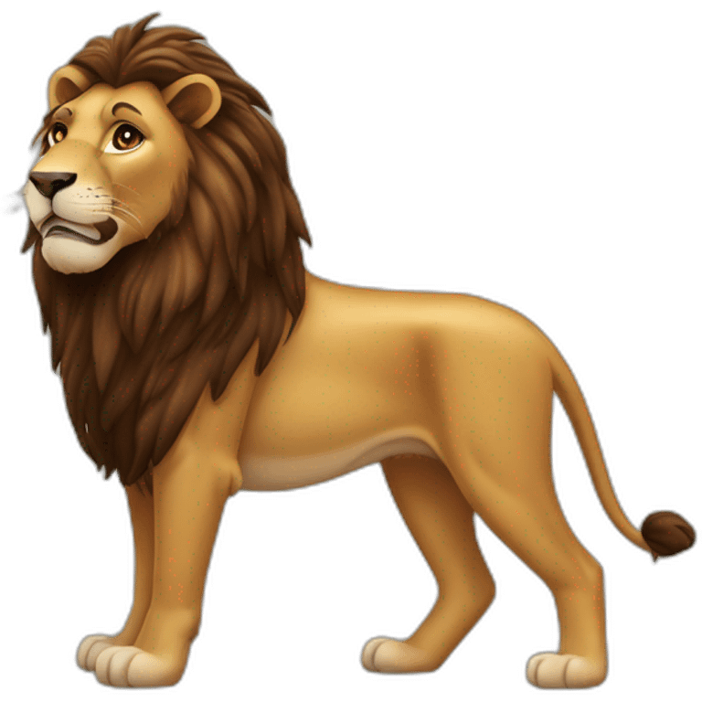 Lion crinière brune en queue de cheval  emoji