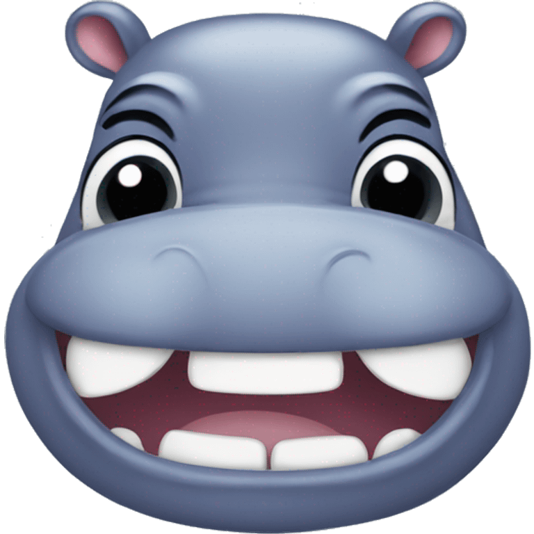 hippo smiling  emoji