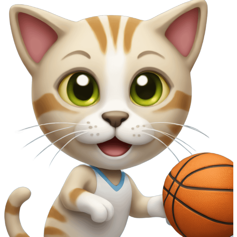 Cat playing basketball  emoji